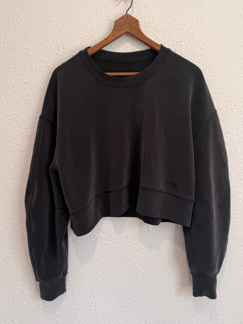 Lululemon Softstreme crewneck oversized sweatshirt pullover black  8/10